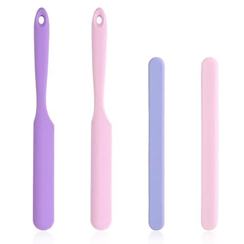 Clofiak 4PCS Silicone Wax Stick, Reusable Non Stick Waxing Applicator, Hair Removal Waxing Spatulas, Popsicle Sticks for Beauty Cosmetics Home Salon Body Use - Image 1