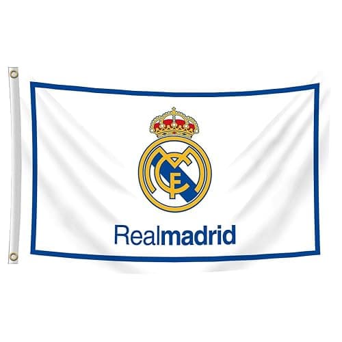Konern Real Madrids Flag Banner 3x5 feet Soccer Durable Double Sides Football Soccer 2 Grommets(Duplex printing,Bright & Vibrant 150D Polyester,Brass grommet design is durable) - Image 1