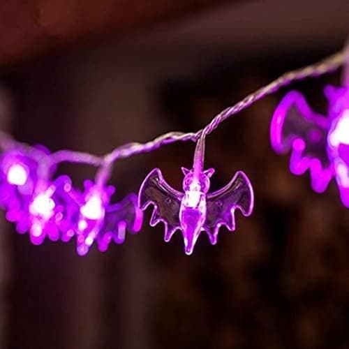 Halloween String Lights 10Ft 20 LEDs Battery Operated Outdoor Decorations Bat Lights for Halloween Party Decor - Image 1