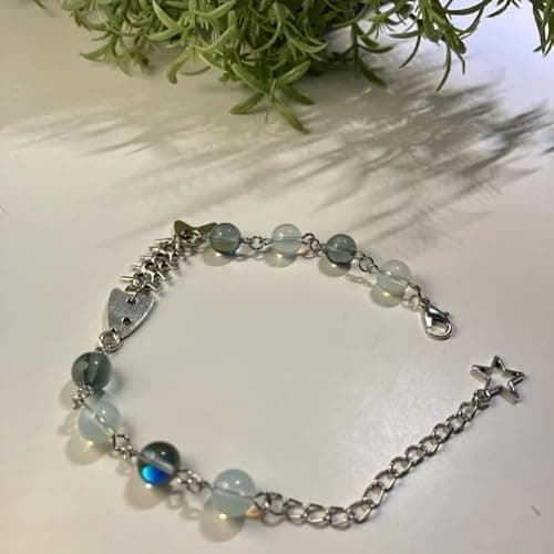 TYATVS Whimsy Twee Fish Bracelet for Women Whimsical Star Beaded Bracelets Y2k Aesthetic 2000s Punk Accessories thumbnail 2