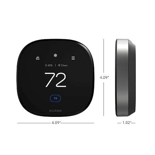 ecobee Smart Thermostat Premium with Smart Sensor and Air Quality Monitor - Programmable Wifi Thermostat - Works with Siri, Alexa, Google Assistant, Black thumbnail 2