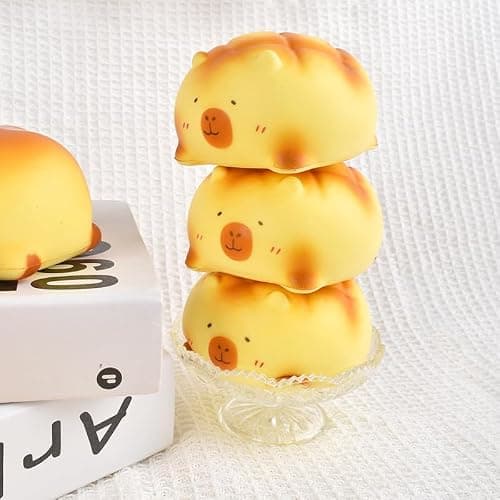 Squishy Toys, Cute Bread Toast Bear Sqweezy Slow Rising, Soft Squishies Party Favors for Anxiety Stress Relief, Original Sensory Fidget Squeeze Novelty Relax Toy and Gift for Adults-Bear thumbnail 6