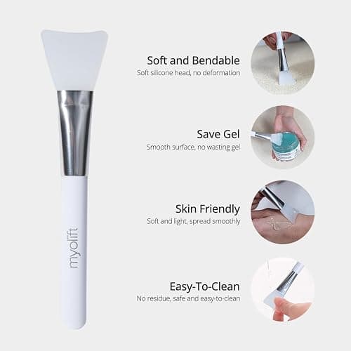 MyoLift 7eWellness Applicator Silicon Brush - Mask applicator brush for Facial Skincare, Reusable brush for the Anti Aging mask, Soft & Durable Face Mask Applicator for gels, DIY masks, easy-to-clean thumbnail 3