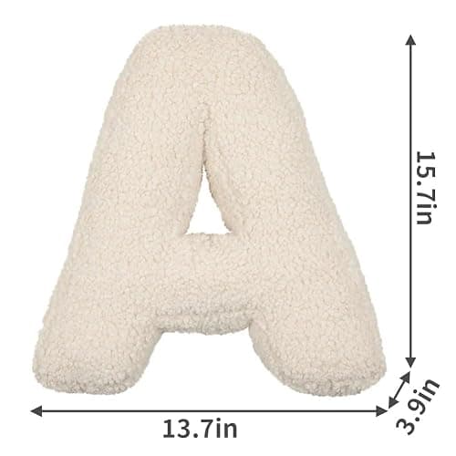 Chpbolly Letter Pillow English Letter Plush Pillow Cozy Lambswool Initial Throw Pillow Alphabets Letter Decorative Cushion Comforting Huggable Stuffed Cushion for Bedroom Sofa（15.7 * 13.8 * 3.9 in） thumbnail 3