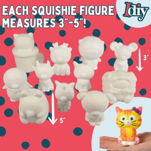 DIY Jumbo Animal Squishies 3.5" -6" (12pc) & Fabric Paint (12 Bottles) Combo Pack- White Kawaii Slow Rising Squishy Toys for Drawing, Painting, Decorating - Scented Stress Relief Craft thumbnail 5