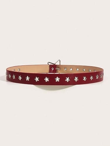 Verdusa Women's Double Grommet PU Leather Belt Punk Buckle Waist Belts thumbnail 2