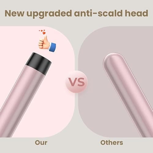 Hair Curling Wand Iron Tongs with Anti-Scald Head, 5 in 1 Hair Curler for Long Hair 10mm-32mm with 2 Crocodile Clips 1 Anti-Scald Silicone Gloves, PTC Ceramic LCD 180°C & 210°C thumbnail 3