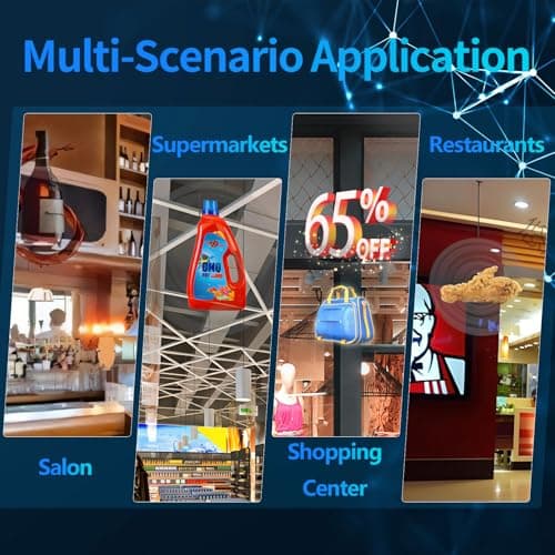 3D Hologram Fan, 16.5in 3D Hologram Projector Advertising Display With 224 LED Light Beads Holographic Video Projector for Business Store Signs, Bar, Casino, Party, Christmas thumbnail 4