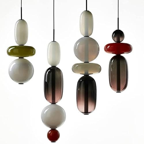 ZLZYPLE Vintage Stained Glass Pendant Lig Farmhouse Kitchen Island Chandelier Lig Luxury Hanging Ligs Fixtures for Bedroom Study Decorative Lamp thumbnail 3