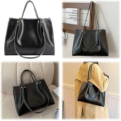 Shoulder Bag for Women with Multi-Pockets Underarm Bag PU Leather Zipper Closure Satchel Bag Solid thumbnail 3