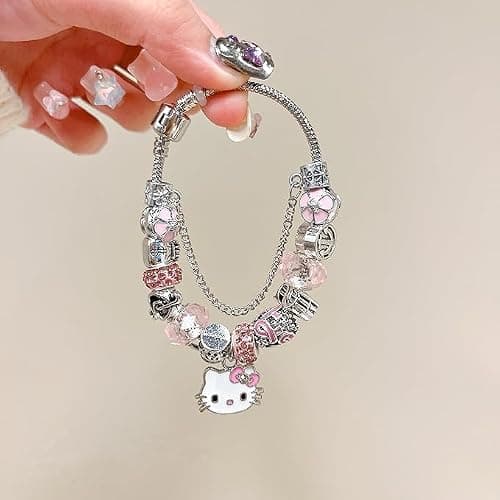 Kawaii Kitty Charming Bracelet, Adorable and Stylish Chain Bangle, Adjustable Stainless Steel Cuff Bracelet, Birthday Jewelry Present for Women and Best Friends thumbnail 5
