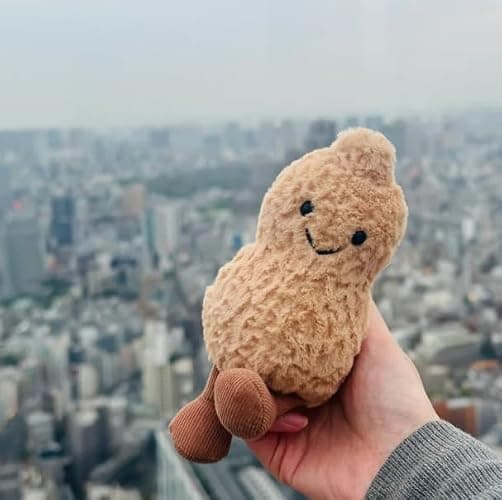 Maomoto Plush Peanut Soft Toy, 5.9‘’ Peanut Plush Doll for Children, Beige Fluffy Stuffed Doll with Feet, Cute Smiling Plush Doll Gift for Birthday and Valentine's Day thumbnail 5