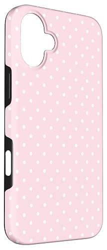 Cute Soft Light Pink and White Polka Dot Pattern Minimalist Case for iPhone 16 Plus thumbnail 3