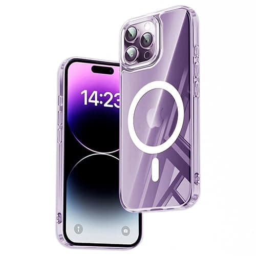 TEOPHA Magnetic Clear Case for iPhone 14 Pro (6.1-Inch) Compatible with MagSafe, Shockproof Anti-Scratch Phone Bumper Cover for iPhone 14 Pro - Clear - Image 1