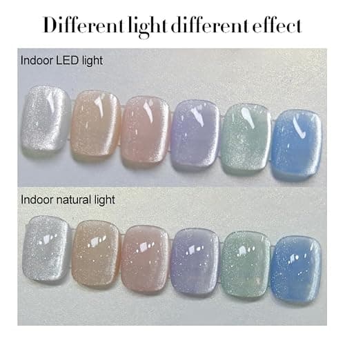 Born Pretty Cat Magnetic Eye Gel Nail Polish, Pastel Milky Cat Magnetic Gel Pastel Blue Green Purple Pink Nude Silver Nail Art Gel Manicure Salon DIY Gifts 7ML 6PCS thumbnail 5
