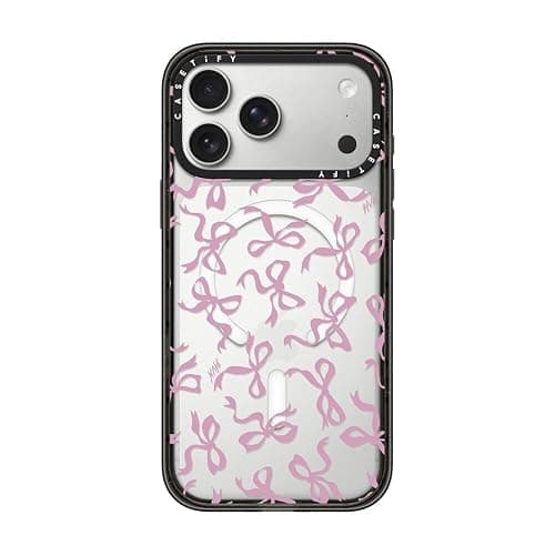 CASETiFY Impact iPhone 17 Pro Max Case [Slim/Compatible with Magsafe / 8.2 ft. 4X Military Grade Drop Protection] - Bows - Clear Black - Image 1