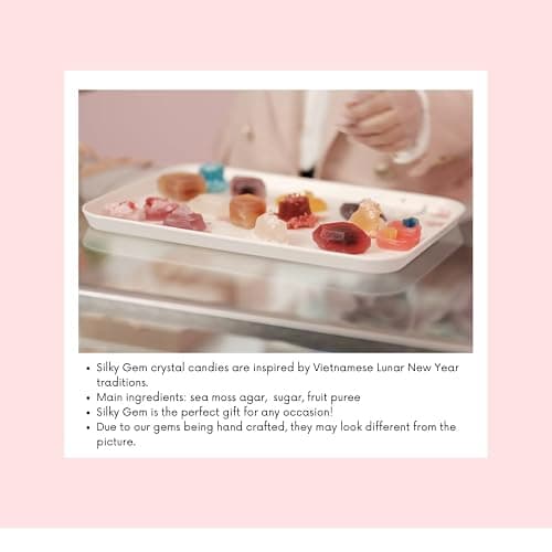 Silky Gem - Edible Lychee Flavored Aurora Crystal Candy, 8-10 pieces, Kohakutou, Edible Gem, Vegan, Gluten Free, ASMR - Aurora-Lychee thumbnail 5