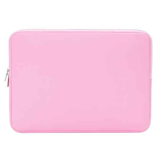 RAINYEAR 14 Inch Laptop Sleeve Protective Case Soft Lining Padded Zipper Cover Carrying Bag Compatible with 15" Macbook Air M2 M3 M4 14" Notebook Computer Tablet Ultrabook Chromebook(Pink) - Image 1