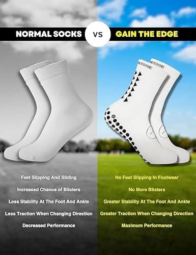 Gain The Edge Soccer Grip Socks - Set - White thumbnail 3