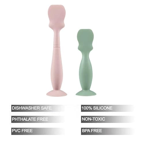 PandaEar 2 Pack Diaper Cream Spatula Applicator, Silicone Butt Spatula Baby Bum Brush, Diaper Cream Brushes for Babies Infants Newborn (Large Green, Small Pink) thumbnail 2
