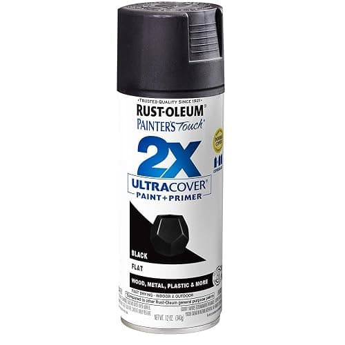 Rust-Oleum 334020 Painter's Touch 2X Ultra Cover Spray Paint, 12 oz, Flat Black - Image 1