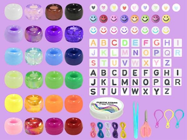 LIS HEGENSA Pony Beads Bulk,Kandi Beads for Necklace Jewelry Making Hair Braiding,Bracelets Making Kits,Hair Bead,Bracelet Plastic Bead for Crafts Braids Girls(24 Color,1000PCS) thumbnail 7