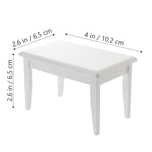 Beaupretty Doll House Furniture Miniature Wooden Dollhouse Table and Chairs Mini Accessories of Dining Room (White) thumbnail 3