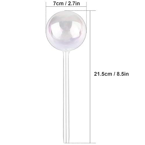 [6 PCS] Light Iridescent Rainbow Gradient Color Clear Glass Self-Watering System Spikes, Automatic Plant Waterer Bulbs thumbnail 2