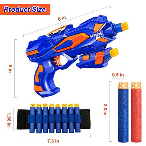Wordot 2 Pack Guns Boys Toy-with 60 Soft Foam Darts Bullets& 2 Wrist Bands-Kids Hand Gun Toys Gifts Party Supplies for 3,4,5,6,7,8,9 Years Kids thumbnail 4