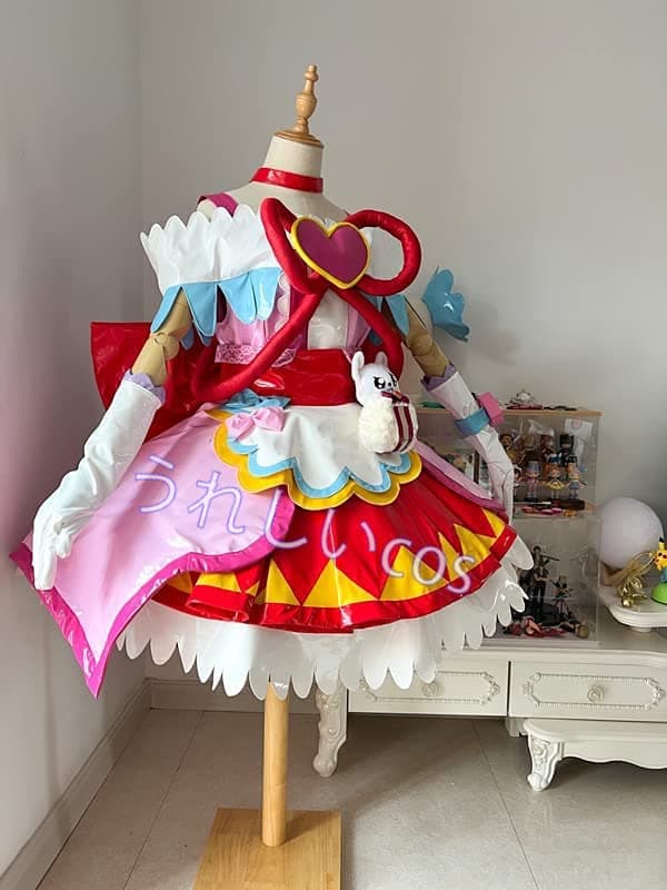 [2200] Delicious Party Pretty Cure "Cure Spicy Yui Kazumi / Cure Precious Role Cosplay Costume + Wig "Shoes Sold Separately" thumbnail 2
