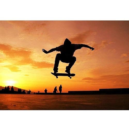 ANNEE 31x8 Inch Pro Skateboard Complete,7 Layer Canadian Maple Wood Double Kick Concave Skate Boards, Tricks Skateboards for Youths,Beginners,Girls,Boys,Kids,Teens,Adults (Black, White) thumbnail 6