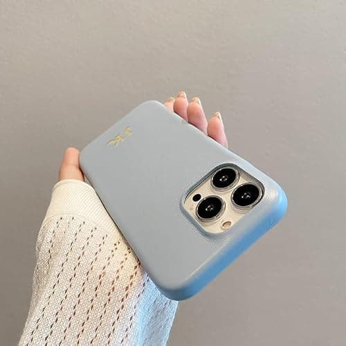 Personalized Initials Luxury Vegan Leather Case for Apple iPhone 16 15 14 13 12 11 Pro Max Plus, Custom Monogram Phone Cover, Embossed Letters Name (Blue) - Gift Idea thumbnail 5