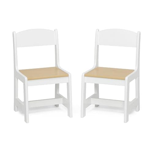 Delta Children MySize Kids Wood Table and Chair Set (2 Chairs Included) - Ideal for Arts & Crafts, Snack Time, Homeschooling, Homework & More, Bianca White/Natural thumbnail 5