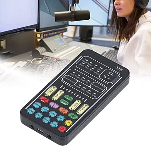 Voice Changer Set,I9 Multifunction Portable Recording Mini Sound Card,8 Different Sounds,High Device Compatibility,for Game Music Recording,Phone Computer Sound Changer(English Version) thumbnail 7