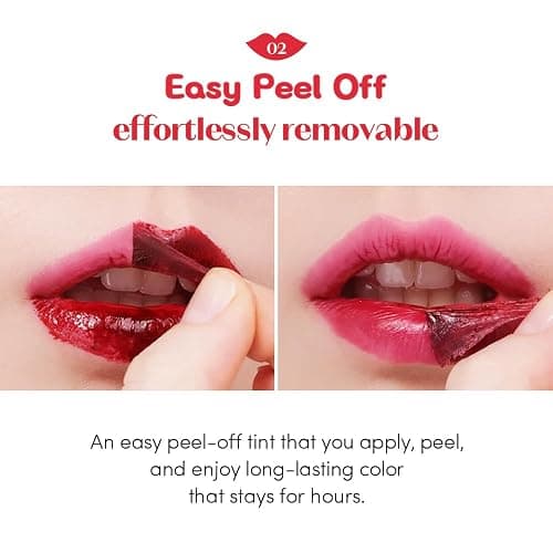 ETUDE Dear Darling Peel Off Lip Stain (Cherry Crack) – Teen girl gifts, Hydrating Hydrogel Tint, Fruity scent, Long Lasting & Waterproof, High Pigment, Easy Peel Off, All‑Day Color Lip Tattoo thumbnail 5
