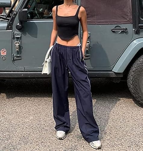 XPONNI Women's Baggy Y2K Parachute Pants thumbnail 3