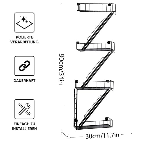COEAYO Fire Escape Wall Shelf - 4-Tier Trinket & Action Figure Display with Screwdriver & Screws, Unique Rustic Floating Action Figure Display for Bathroom & Living Room & Home Decor (4 Tier, 1) thumbnail 3