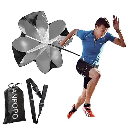 ANPOPO Bfsmile Running Speed Training 56" Parachute with Adjustable Strap, Free Carry Bag. Speed Chute Resistance Running Parachute for Kids Youth and Adults - Image 1