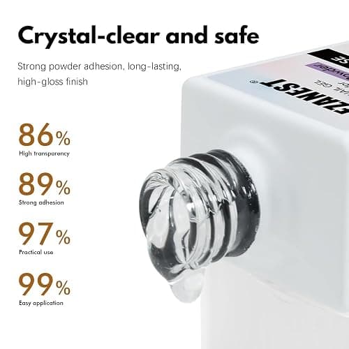 FZANEST Chrome Base Coat Gel Base Top Coat for Chrome Nail Powder 15ml No Wipe Clear Gel Nail Polish High Gloss Mirror Shine Long Lasting Easy Application Soak off DIY Home Salon Art Design thumbnail 5