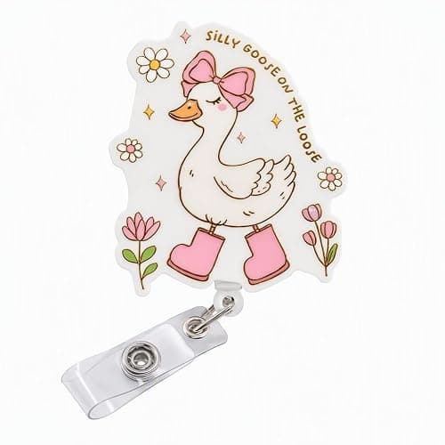 Funny Nurse Badge Reel, Retractable Goose Badge Holder with 24 Inch Cord | Silly Goose Badge Reell,Suitable for Medical Staff,Office Workers,and Student - Image 1