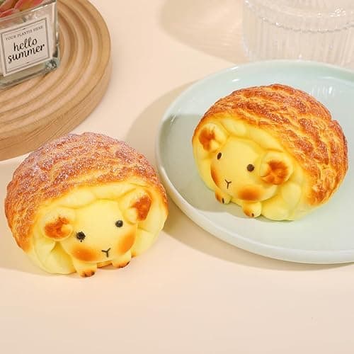 Squishy Toys, Cute Squeeze Bread Toast Sheep Sqweezy Slow Rising, Soft Squishies Party Favors for Anxiety Stress Relief, Original Sensory Fidget Novelty Relax Toy and Gift for Adults-Sheep thumbnail 4