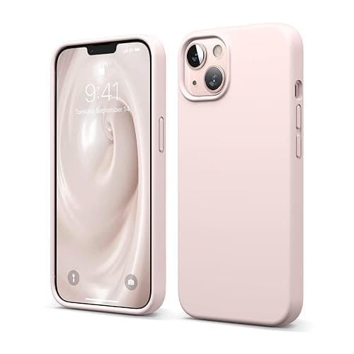 elago Coque Silicone Liquide Compatible avec iPhone 13 (6.1”), Case en Silicone Premium, Étui Protection Complète - Cover Antichoc à 3 Structure, Microfibre Douce Empêche Les Rayures (Rose) - Image 1