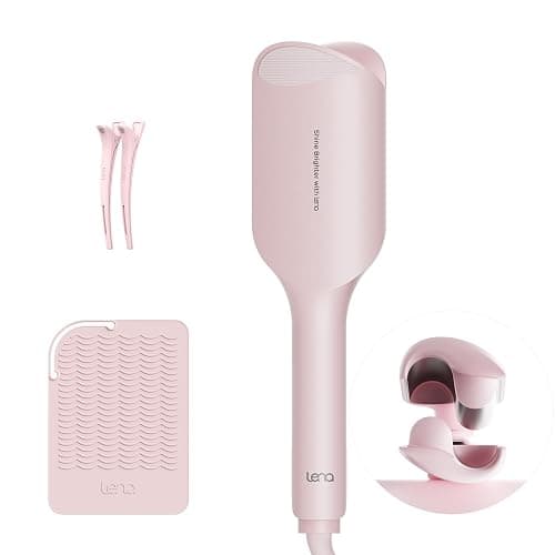 Waver Curling Iron Lena S12 Beach Waver Curling Wand, Hair Tool with 2 Barrels, Anti-Scald Protection, Adjustable Time & Temps, Dual Voltage, Titanium Coating for Effortless, Long-Lasting Waves - Image 1