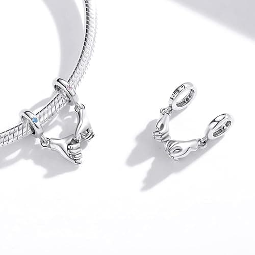 VOROCO 925 Sterling Silver Love Heart Charm for Charm Bracelet, Christmas Mother's Day Birthday Perfect Jewelry Gifts for Mom Grandma Daughter Friend Sister thumbnail 2