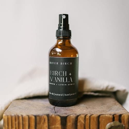 River Birch Birch + Vanilla Scented Linen and Room Spray | Home Fragrance | 4 oz Glass Amber Bottle | Luxury Signature Scent | Handmade in Texas thumbnail 4