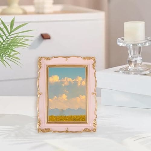 SOFPLATE Marcos de Fotos Vintage Rosas 5x7 marco Decorativo Portafotos Antiguo Adornado con Tapete Acento Shabby Chic Exhibición de Fotos para 4x6 fotos Sobremesa Escritorio O Pared Horizontal O Verti thumbnail 7