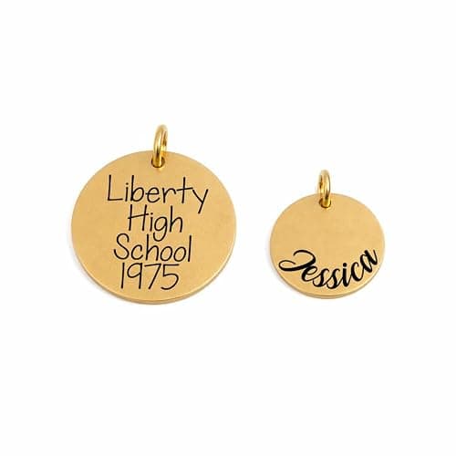 Personalized Engraved Charms for Jewelry – Custom Name Pendant | Silver, Gold, Rose Gold, Multiple Shapes thumbnail 4