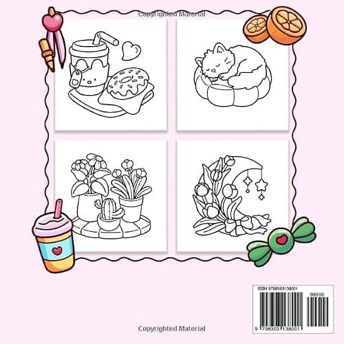 Sweet Relax: Coloring Book for Adults and Teens Featuring Bold and Easy Designs of Animals, Flowers, Cute Things, and More For Relaxation thumbnail 2