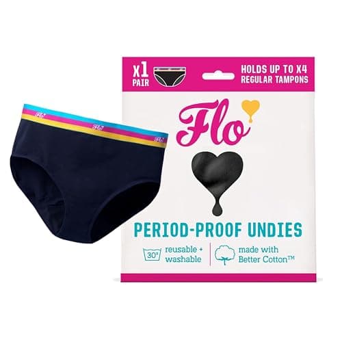 Flo - Period-Proof Undies - Black Hipster Brief - Period Underwear for Women - Cotton - Holds 4 Tampons of Flow - Image 1