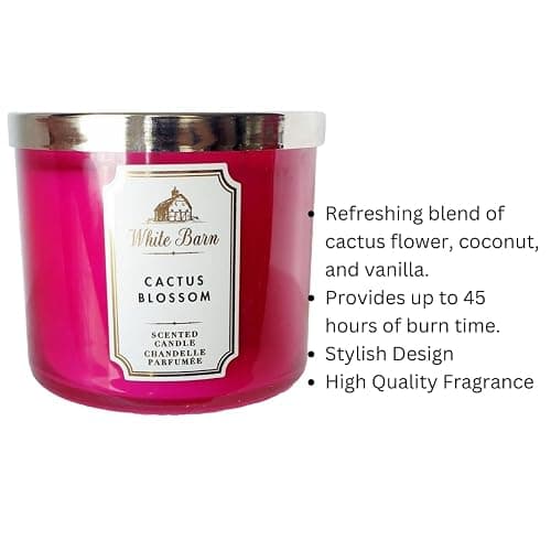 Bath & Body Works, White Barn 3-Wick Candle w/Essential Oils - 14.5 oz - New Core Scents! (Cactus Blossom) thumbnail 3